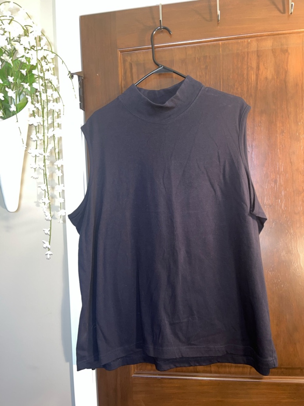 CJ Banks Black Sleeveless Mock Neck Tank Top